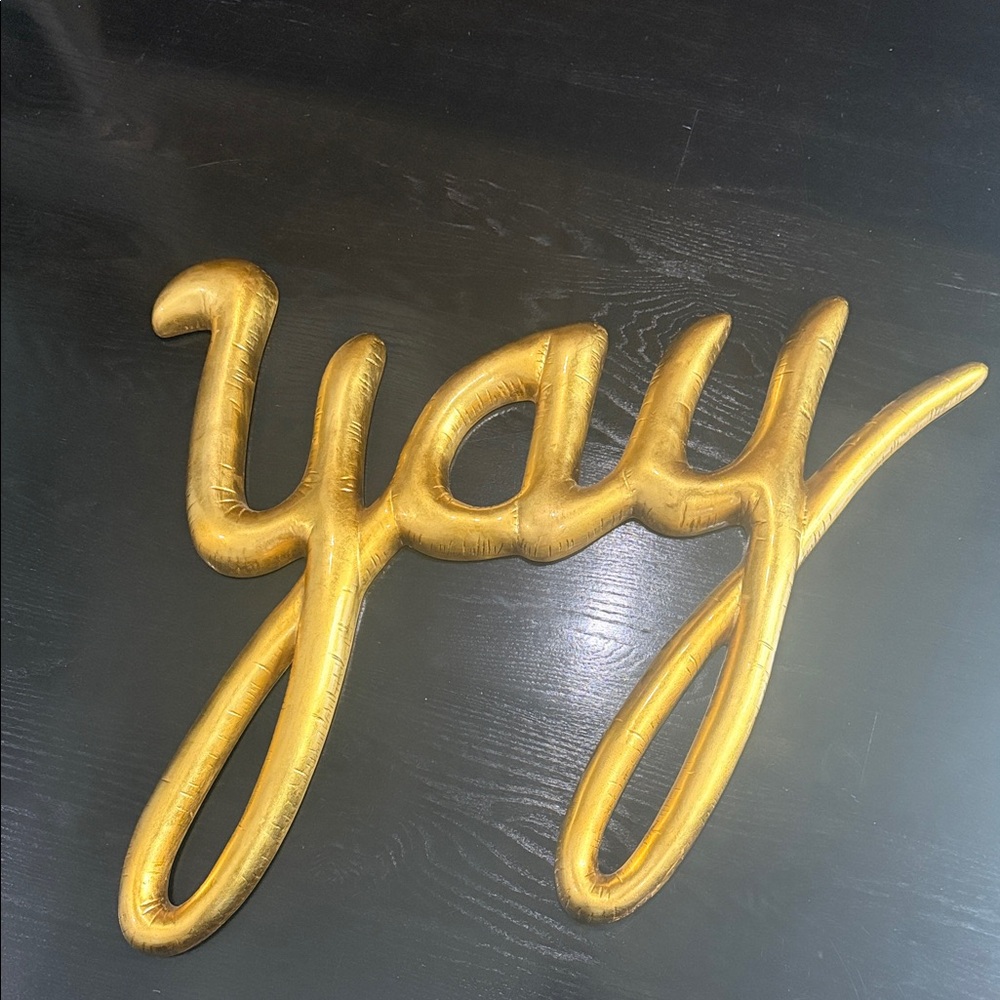 Pottery Barn Teen Gold 'Yay' Wall Art